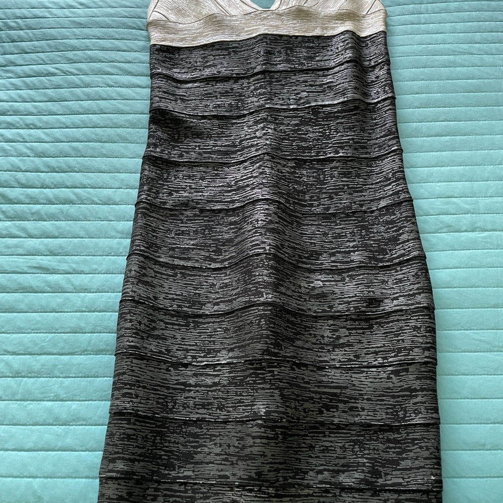 Black-Βronze Μetallic Βandage Dress / Fit: S/M